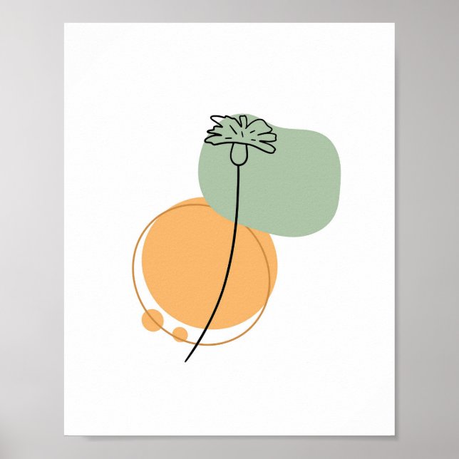 Poster Simple Chic minimaliste Abstrait Style Boho Floral (Devant)