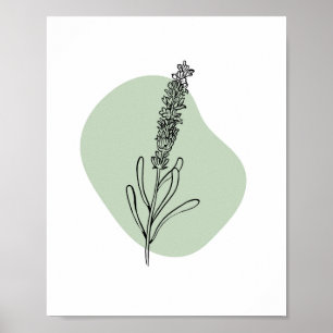 Poster Simple Chic minimaliste Abstrait Style Boho Floral