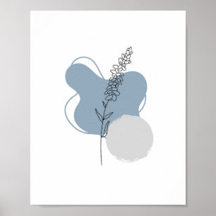 Poster Simple Chic minimaliste Abstrait Style Boho Floral