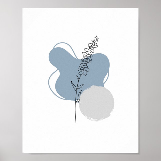 Poster Simple Chic minimaliste Abstrait Style Boho Floral (Devant)
