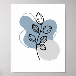 Poster Simple Chic minimaliste Abstrait Style Boho Floral