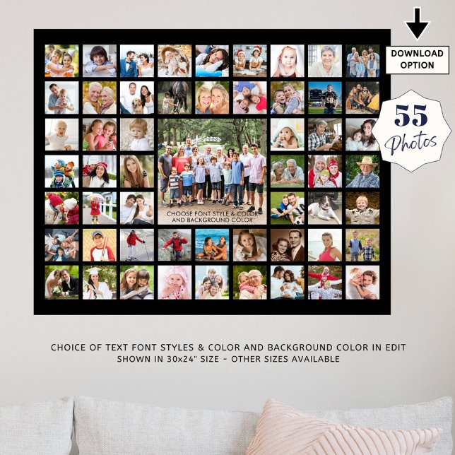 Poster Simple Collage de 55 Photos Couleur Personnalisée (Créateur téléchargé)