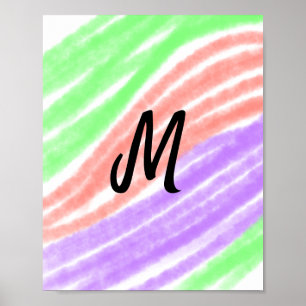 Poster Simple couleur ajouter votre image de nom de texte