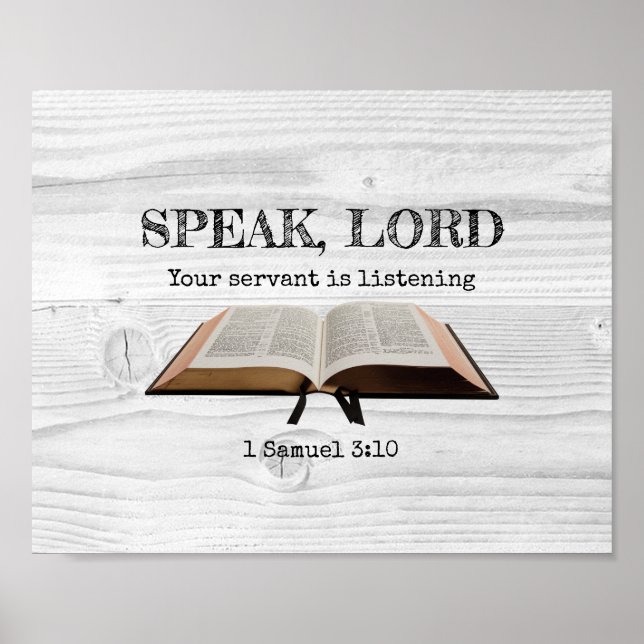 Poster Simple coutume Bible PARLER SEIGNEUR Rustique Chri (Devant)