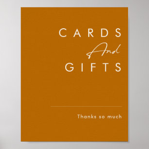 Poster Simple Désert Panneau Cartes et Cadeaux Orange B