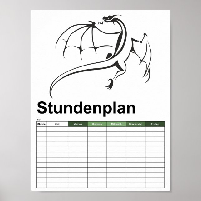 Poster Simple Dragon Volant (Devant)