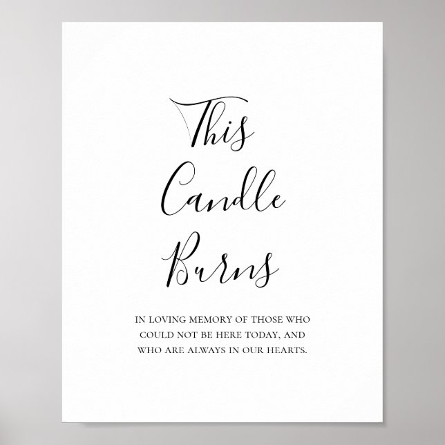 Poster Simple Élégant Cette Bougie Brûle Signe de Mariage (Devant)