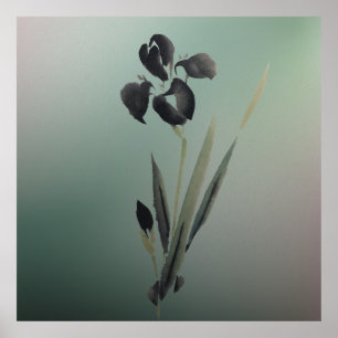 Poster Simple élégant moderne Ukiyo-e Japonais Iris