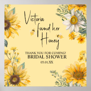 Poster Simple Elle a trouvé sa douche de mariée abeille à