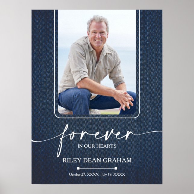 Poster Simple Funeral Photo Sympathy Memorial (Devant)