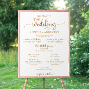 Poster Simple Gold Calligraphy FlowerGirl Wedding Program