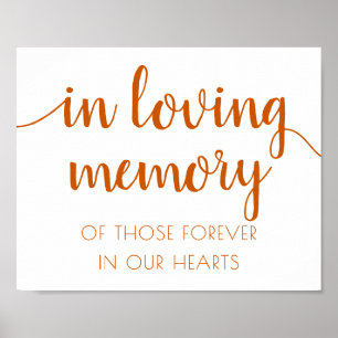 Poster Simple In Loving Memory   Fall Orange Memorial