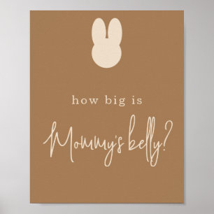 Poster Simple lapin Quelle taille a le ventre de maman ?