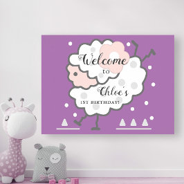 Poster Simple mignonne Jumb Lamb Lavender Anniversaire Bi
