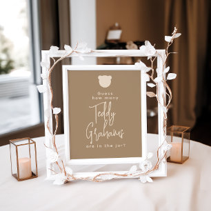 Poster Simple minimaliste moderne Baby shower d'ours jeu