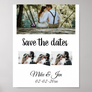 Poster simple minimum personnalisé enregistrer la date ph