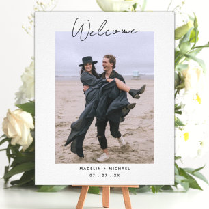 Poster Simple Modern Wedding Photo Reception Welcome Sign
