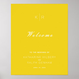 Poster Simple Moderne Mustard Mariage jaune Accueil