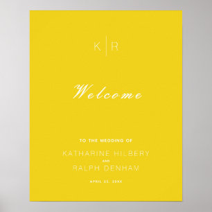 Poster Simple Moderne Mustard Mariage jaune Accueil