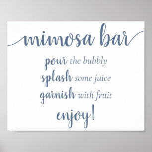 Poster Simple Momosa Bar Dusty Blue Any Event Sign