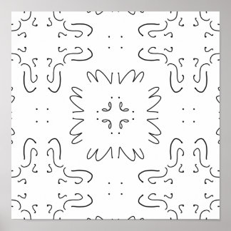 Poster simple motif minimal noir et blanc