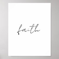 Simple Noir Blanc Main Écrite Faith Art