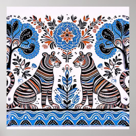 Poster simple peinture madhubani