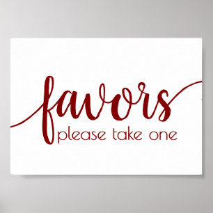 Poster Simple Red Favors Candy Apple Custom Party Event