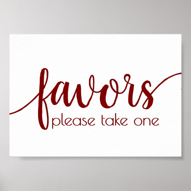 Poster Simple Red Favors | Candy Apple Custom Party Event (Devant)