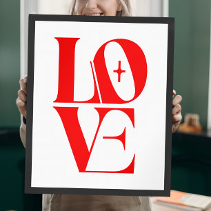 Poster Simple Red Love Typographie moderne