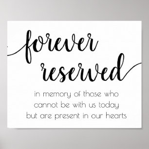 Poster Simple Réservé Black Script Memorial
