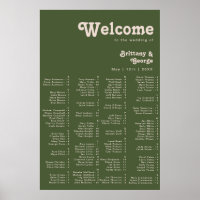 Simple Rétro Vibe Olive Green Siège Alphabétique
