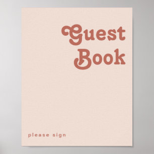 Poster Simple Retro Vibes   Blush Pink Guest Book Sign