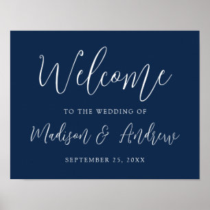 Poster Simple Script Mariage de Nuit de Bienvenue