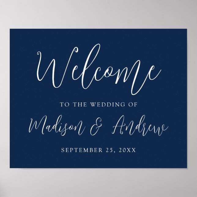 Poster Simple Script Mariage de Nuit de Bienvenue (Devant)