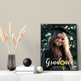 Poster Simple Sunflower Script Graduation Photo