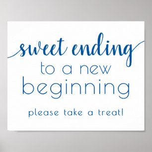 Poster Simple Sweet Terminer le nouveau début   bleu fran
