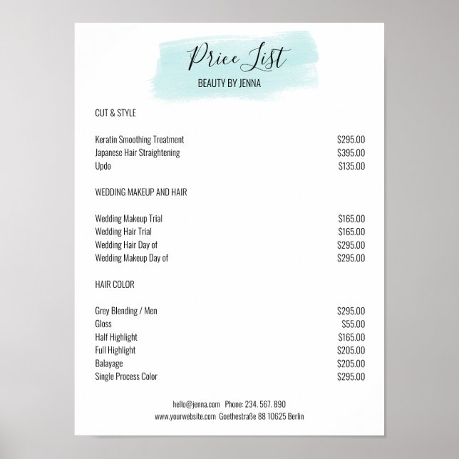 Poster Simple White Blue Preishear (Devant)