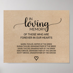 Poster Simples Faux Kraft En Symbole Mémoire Amoureux