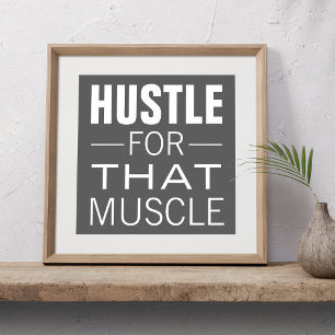 Poster Simples Typographie de Hustle Exercice Motivationn