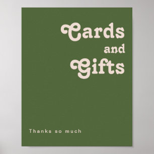 Poster Simples Vibes Rétro   Cartes et Cadeaux Vert Olive