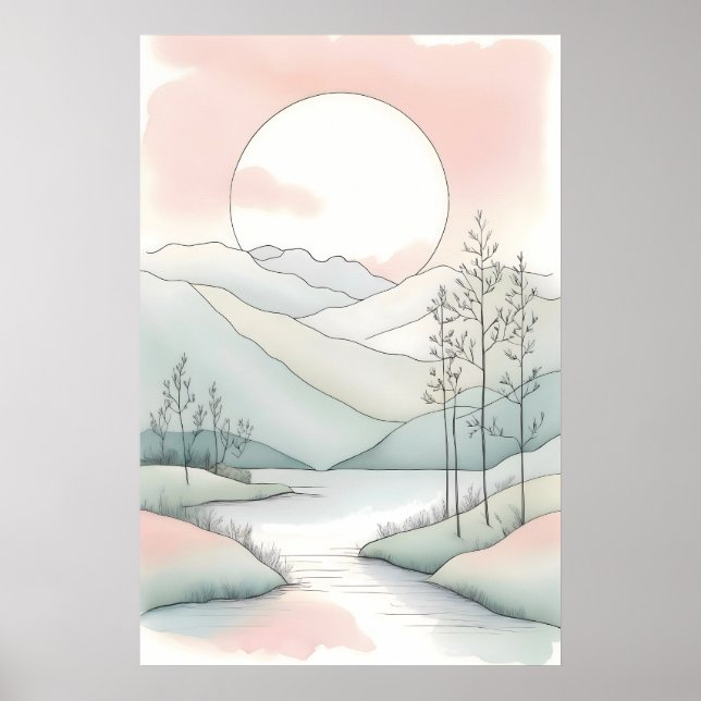 Poster Simplicité - Art pastel minimaliste (Devant)