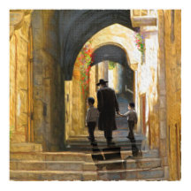 Simta Jerusalem Vieux Israël Peinture pétrolière A