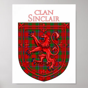 Poster Sinclair Tartan Scottish Plaid Lion Rampant
