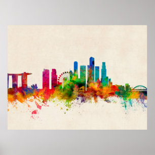 Poster Singapore Skyline