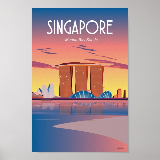Poster Singapore Travel poster, Marina bay sands (Devant)