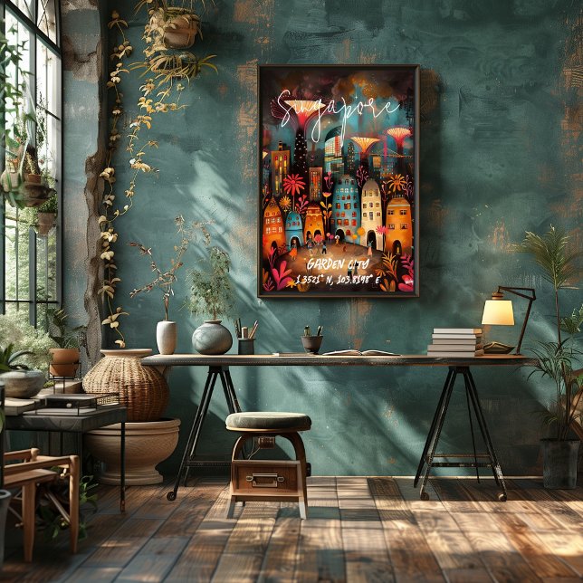 Poster Singapur: Ciudad Jardín (Créateur téléchargé)