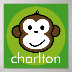 Poster Singe Cheeky Personnalisé [citron+vert]