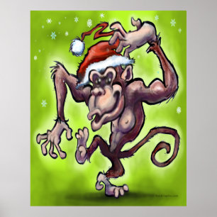 Poster Singe de Noël