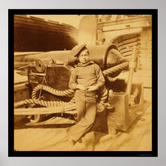 Poster Singe en poudre sur le USS Pawnee 1862